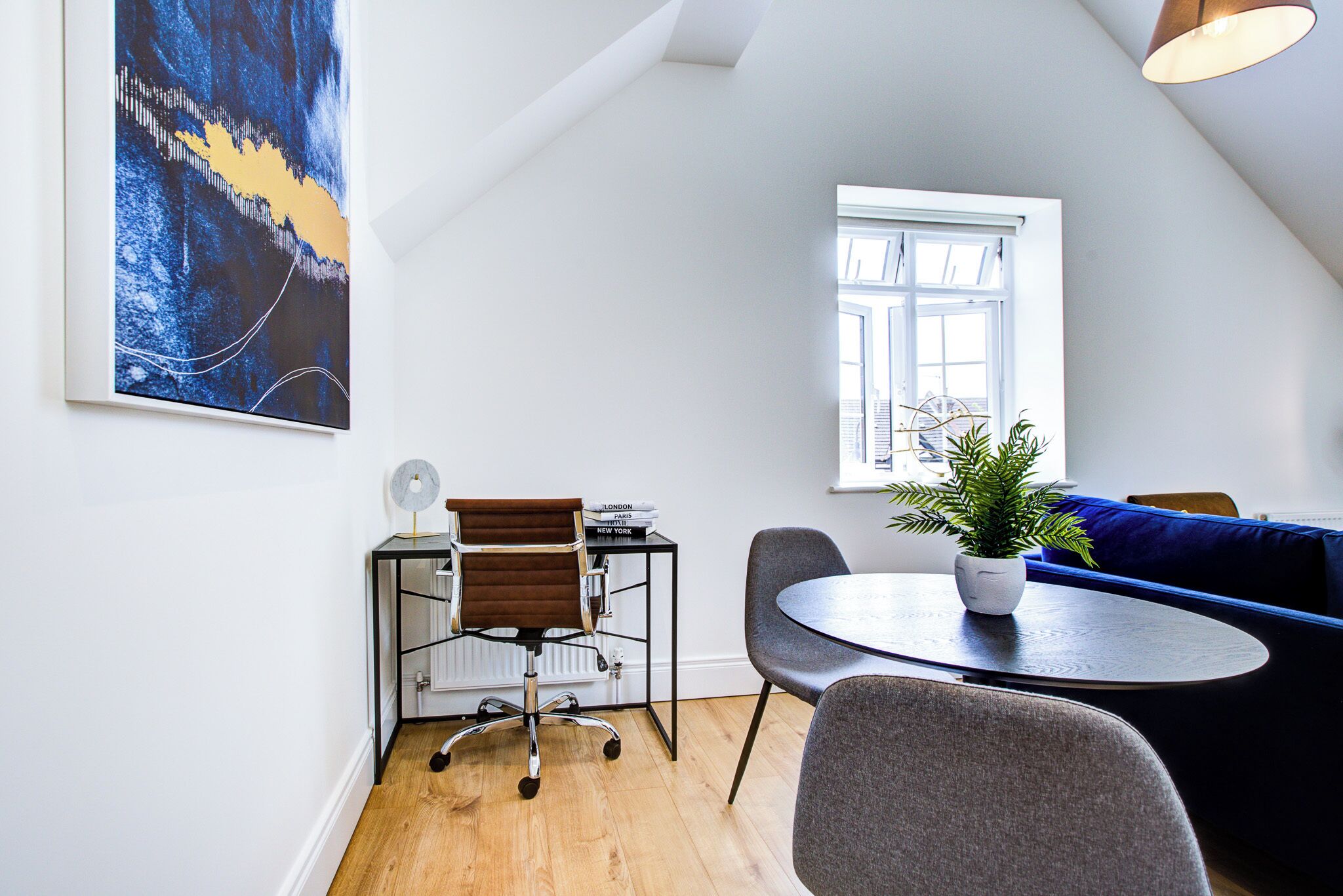 Business Apartment | Living area | 43-inch Smart TV with cable channels