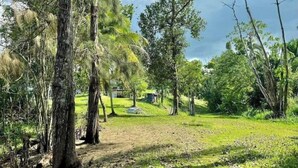 A natural landscape with a dirt path, trees, and a grassy area. - LAKE HOUSE- Adames Lake House (San Sebastián)