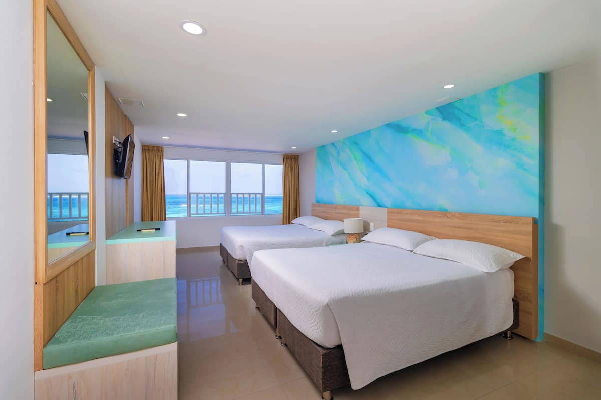 Standaard kamer, uitzicht op zee | Luxe beddengoed, beddengoed