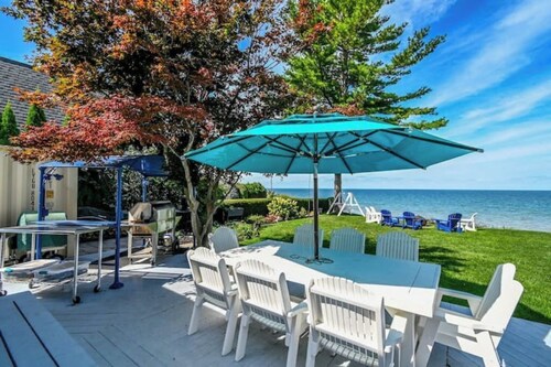 Luxury Lake Ontario Beachfront Home w/ Fire Pits, Fireplace & Sunset Views