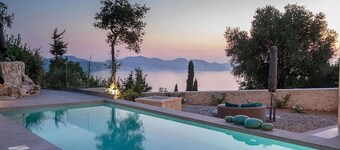 Fabulous Stone-Built Villa, A/C, Private Pool with Lovely Sea & Sunset Views to the Bay of Assos!