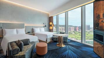 Room, 2 Double Beds, Non Smoking, City View | Minibar, in-room safe, desk, blackout drapes