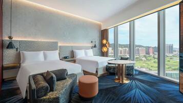 Room, 2 Double Beds, City View | Minibar, in-room safe, desk, blackout drapes