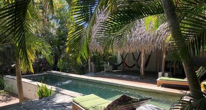 Treehouse, with a comfy king bed and pool area. Inspiring and fresh with views