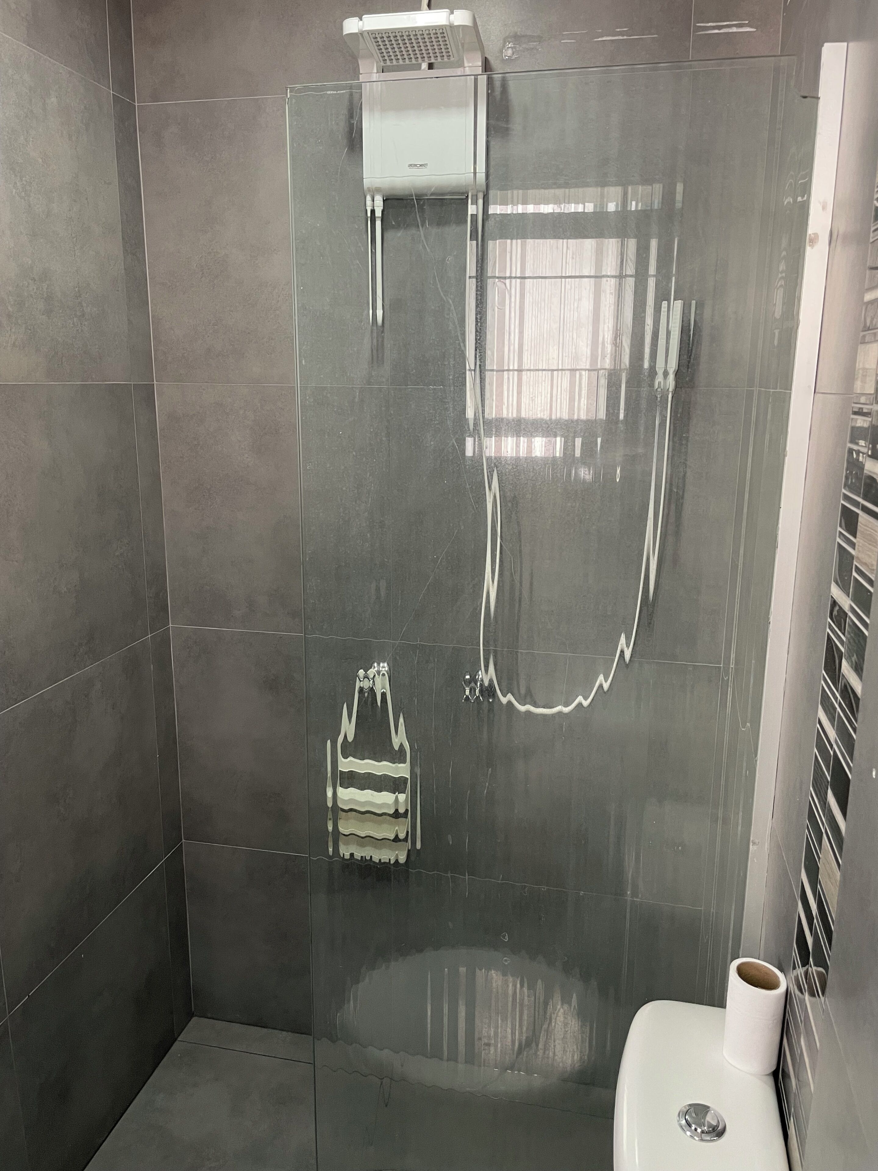 Toalhas de banho, sabonete, papel higiênico 