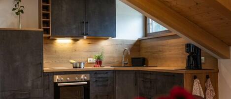 Fridge, oven, stovetop, dishwasher