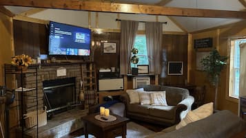 Smart TV, fireplace, video games