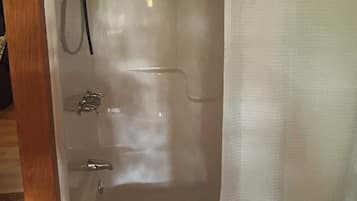 Hair dryer, towels, toilet paper