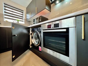 Microwave, oven, coffee/tea maker, eco-friendly cleaning products