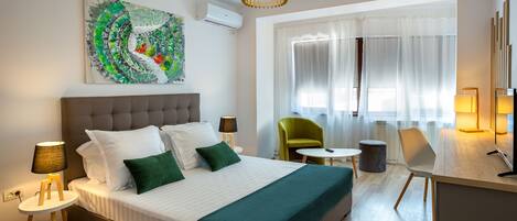 Deluxe tweepersoonskamer | 1 slaapkamer, hypoallergeen beddengoed, een laptopwerkplek