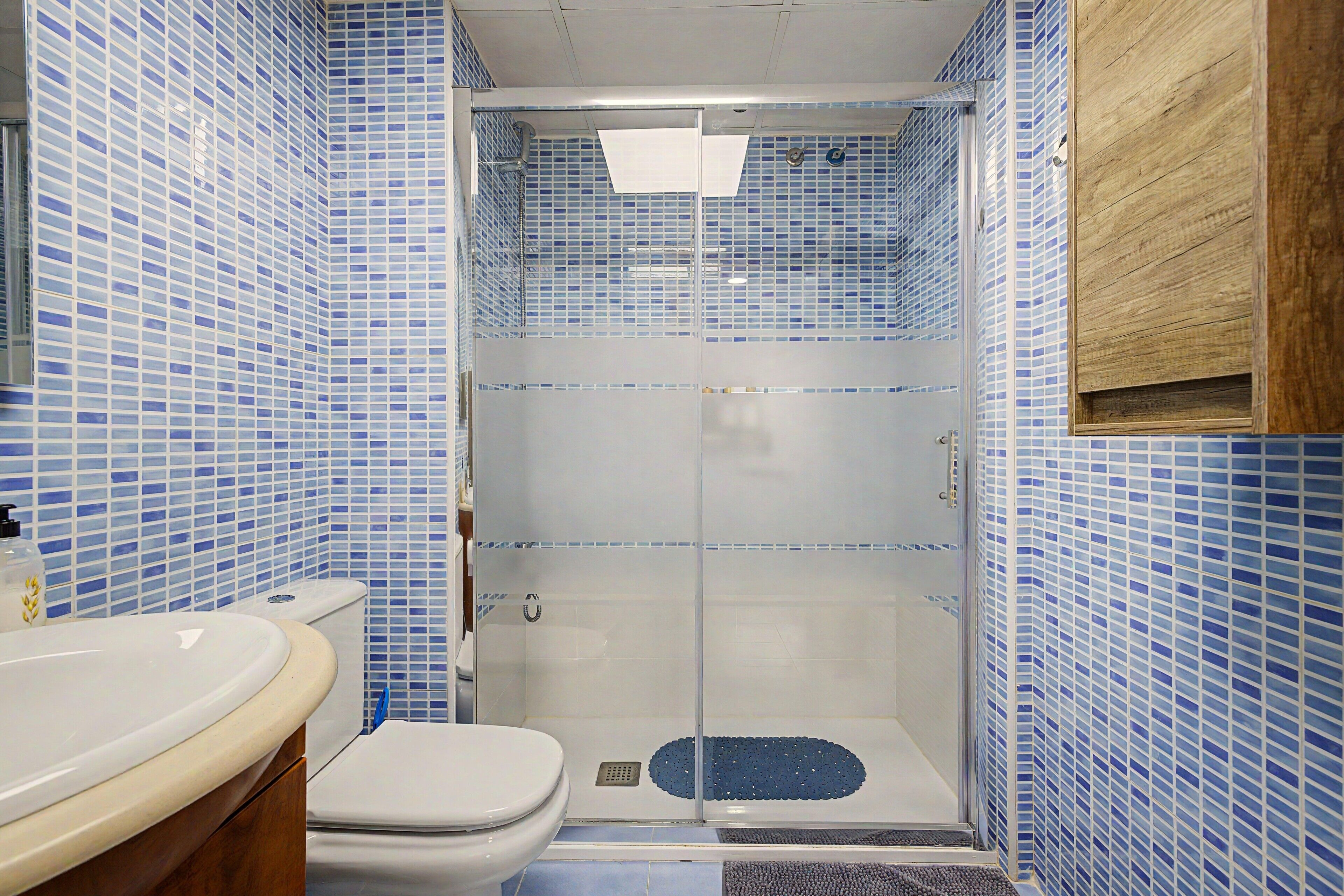 Bañera, secador de pelo y toallas
