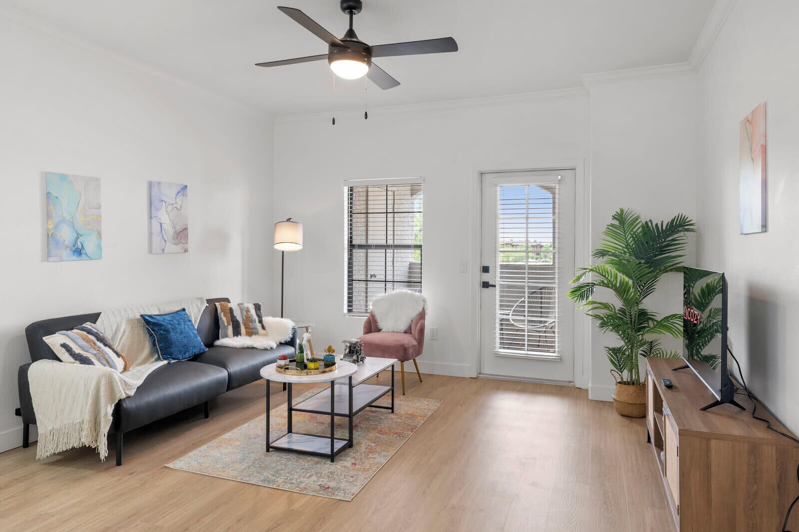 TV, fireplace, streaming services, offices