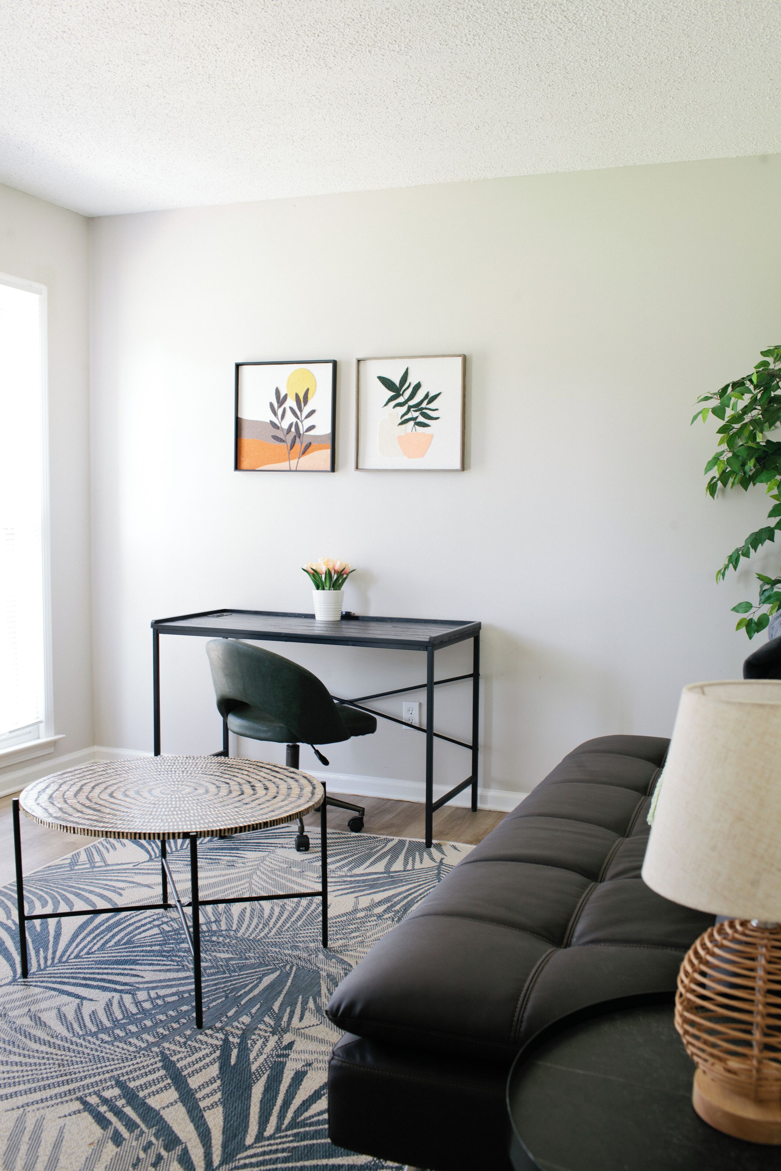 The fold out futon can come in handy with late nights or kiddos