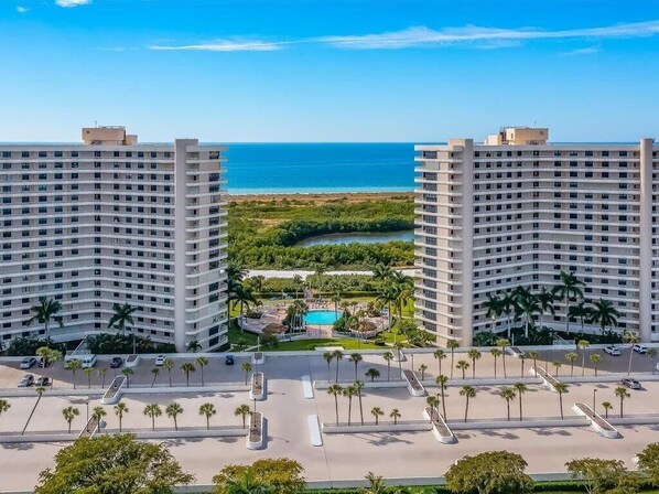 Enjoy breathtaking ocean views from this high-rise hotel's modern design, surrounded by a serene pool and beautifully landscaped gardens.