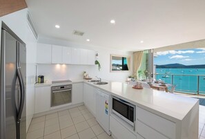 Fridge, dishwasher, coffee/tea maker