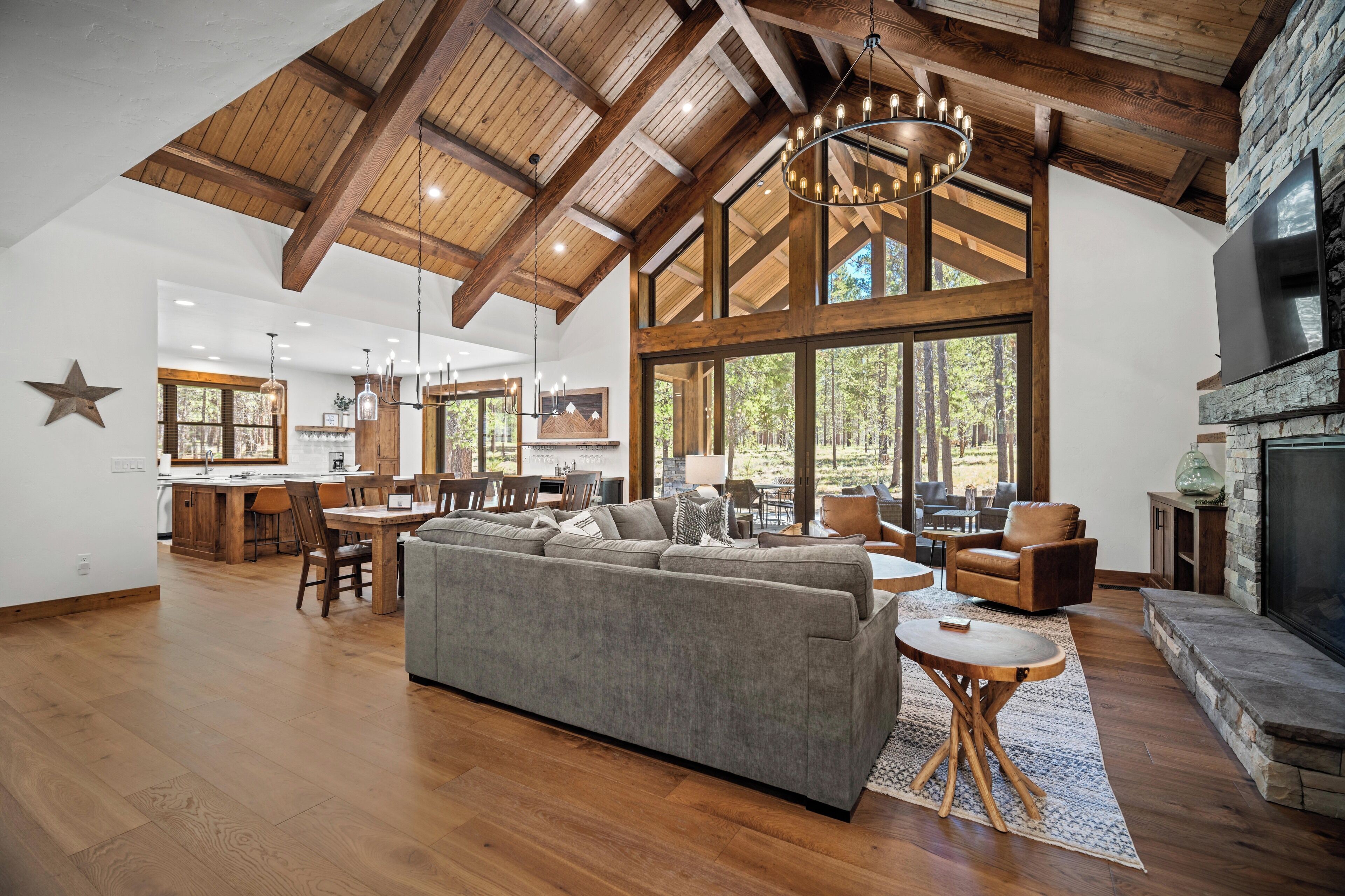 TV, fireplace, table football, ping pong