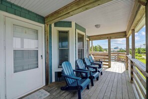 Terrace/patio - Oceanside Home with Hot Tub, Nearby Beach Access, and Grills. A Retreat for All! (Salvo)