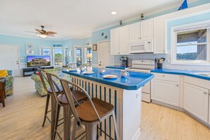 Fridge, microwave, oven, stovetop - Oceanside Home with Hot Tub, Nearby Beach Access, and Grills. A Retreat for All! (Salvo)