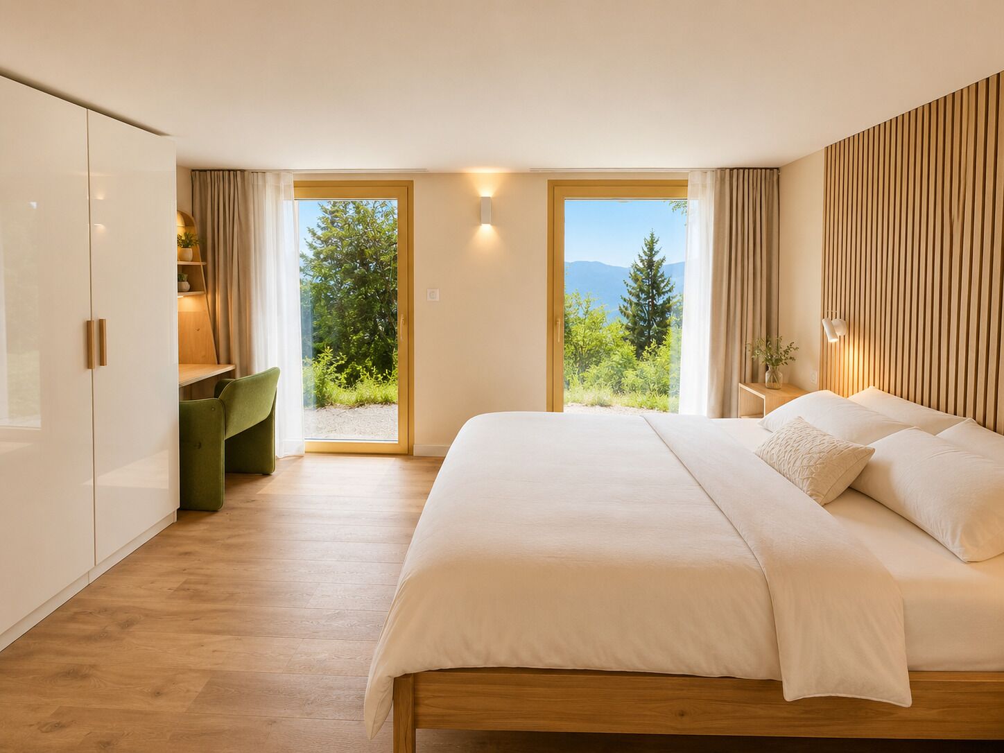 4 chambres, lit parapluie, accès Internet, draps fournis