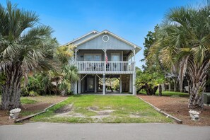 Exterior - The Marsh: Cozy Cottage with Beautiful Marsh Views, Short Walk to Beach (Oak Island)