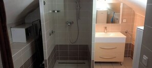 Shower, hair dryer, toilet paper - Charming atypical apartment on the ground floor (Baratier)