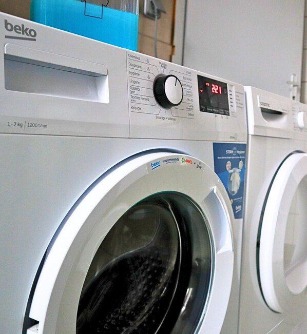 Efficient laundry facilities are available for guests to use.
