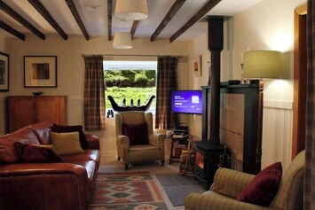 Lounge with wood burning stove