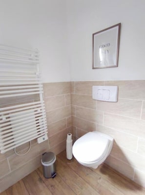 Free toiletries, hair dryer, towels, toilet paper