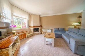 Télévision, cheminée