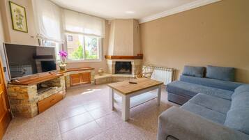 Télévision, cheminée