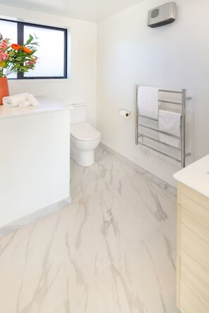 Secador de pelo, toallas