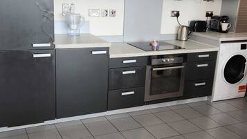 Fridge, microwave, dishwasher, toaster