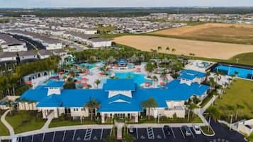 Outdoor pool, a heated pool, pool umbrellas, sun loungers