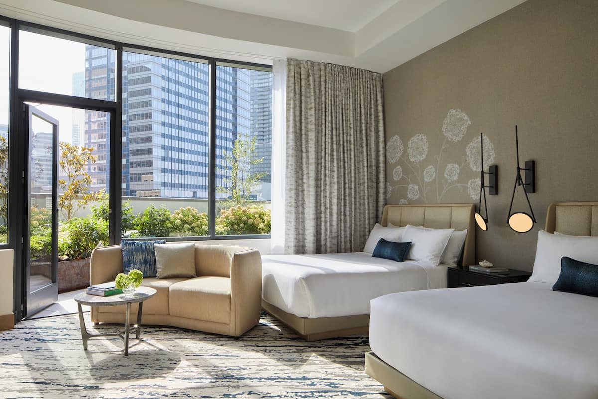 Premium Room, 2 Queen Beds, Corner | Egyptian cotton sheets, premium bedding, minibar, in-room safe