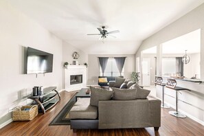 TV, fireplace, table tennis