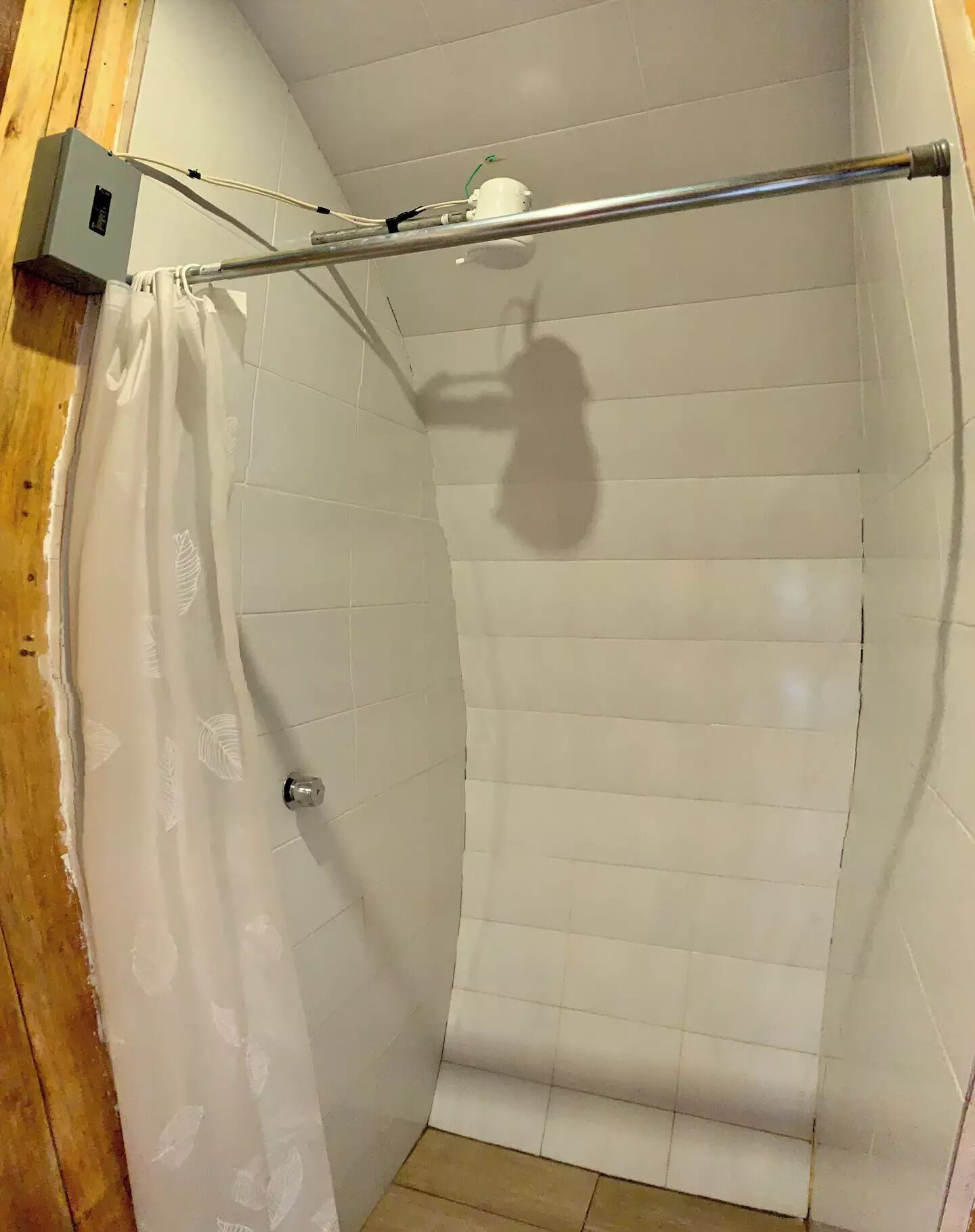 Shower, towels, soap, shampoo