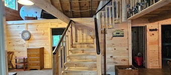 Spacious cabin on beautiful Long Lake w/waterfront view, private dock, fire pit.