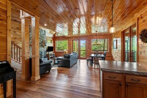 Televisión y chimenea 