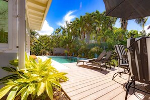 Pool - Vahevala: Your Tranquil Mid-Town Key West Oasis, 3BR Home, Pool & Close to Beaches & Duval Street! (Key West)