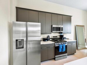 Fridge, oven, stovetop, dishwasher