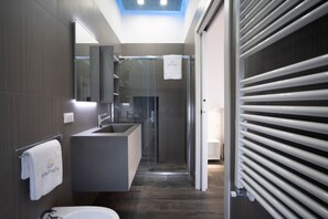 Dusche, Haartrockner, Bidet, Handtücher