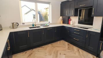 Fridge, dishwasher, electric kettle, toaster