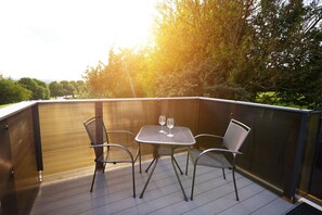 Quarto casal superluxo, suíte | Vista da sacada