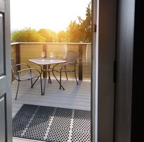 Quarto casal superluxo, suíte | Vista da sacada