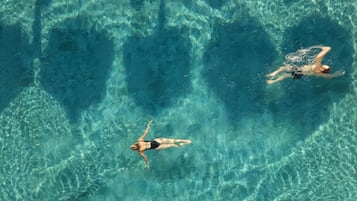 Sun-loungers, beach umbrellas, beach towels