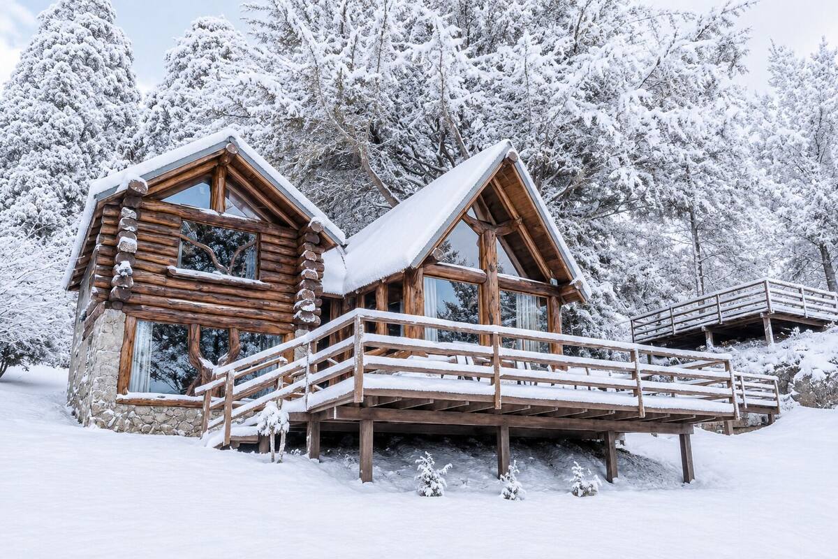 Cabane, 3 chambres (Alerce) | Coffres-forts dans les chambres, rideaux occultants
