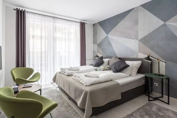 1 غرفة نوم ومكواة/لوح كي وواي فاي وملاءات أسرّة