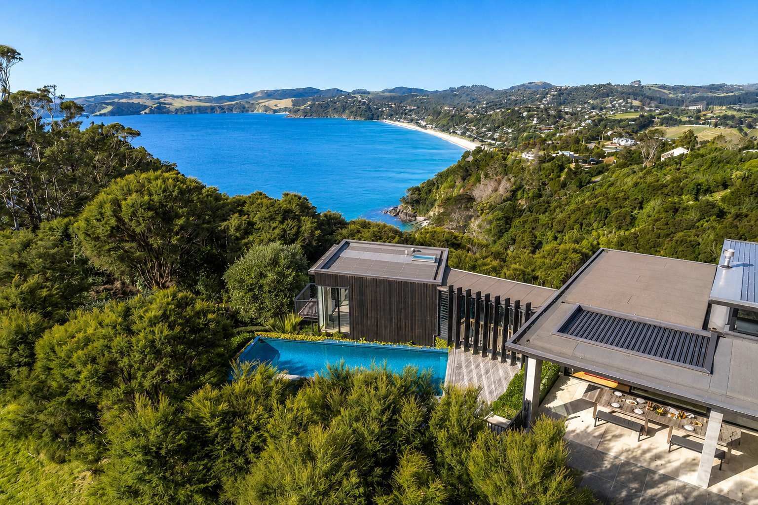 Arial view of property