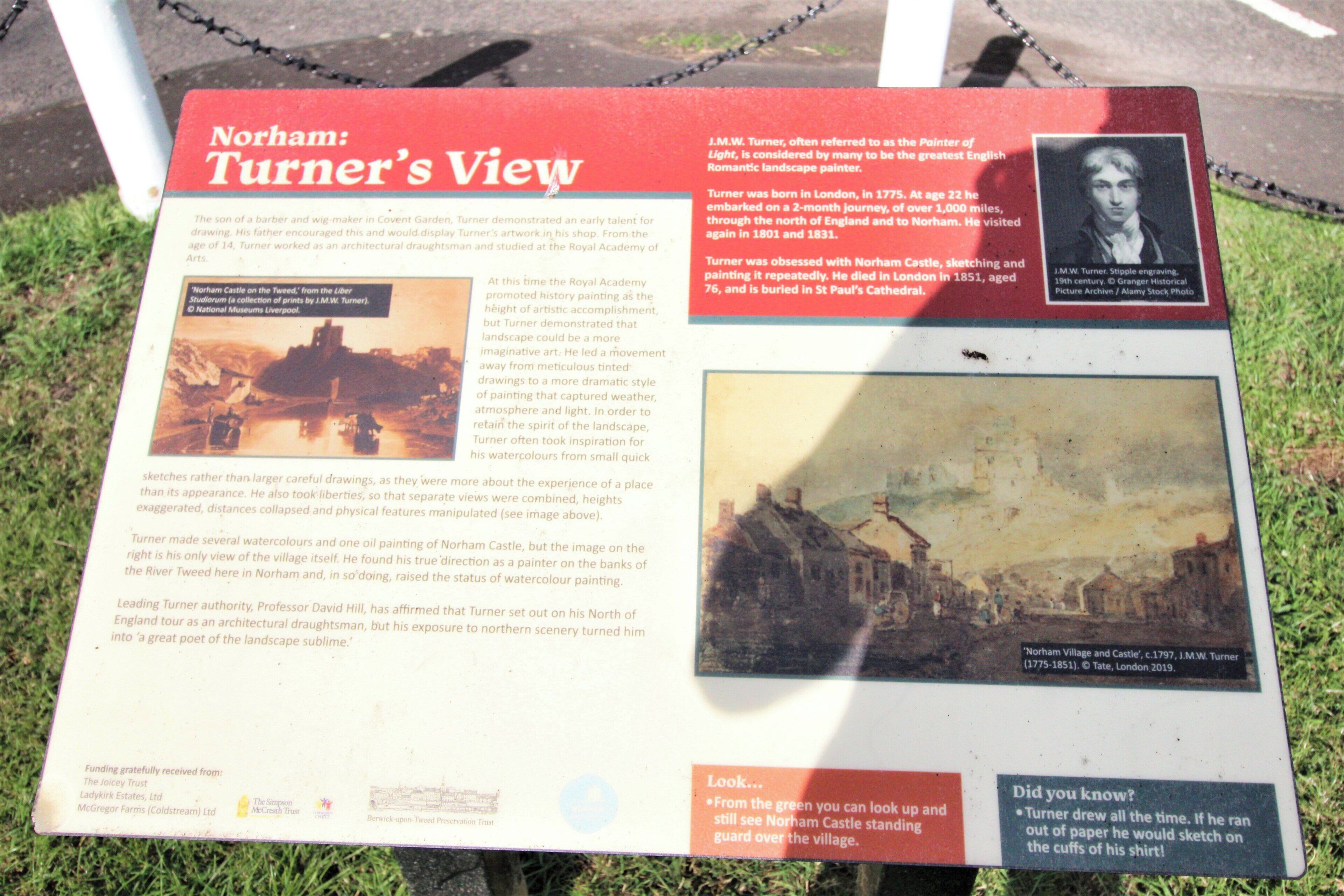 A historical information board about Turner's View, detailing his life and works.