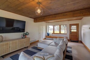 Smart TV, fireplace, video games, books